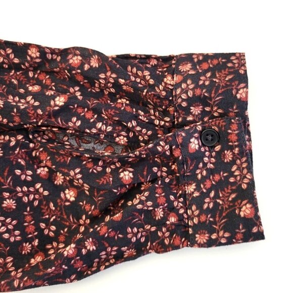 Banana Republic Cotton Flower Print Button Down Shirt Blouse Women Size L - Picture 3 of 10